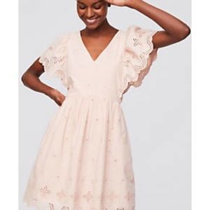 Rose pink Loft eyelet dress